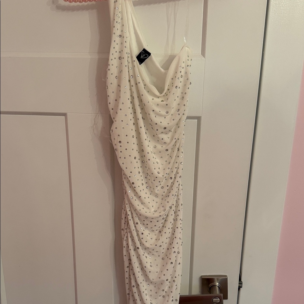 Windsor White Rhinestone Mini Dress - Picture 2 of 4